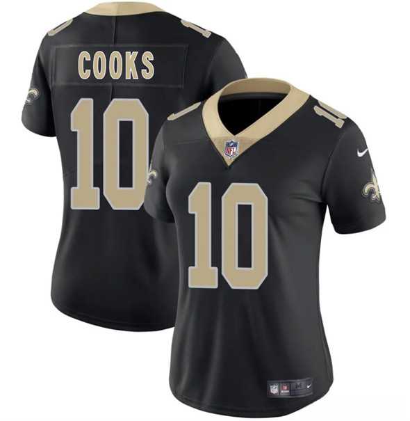 Womens New Orleans Saints #10 Brandin Cooks Black 2025 Vapor Limited Stitched Jersey Dzhi